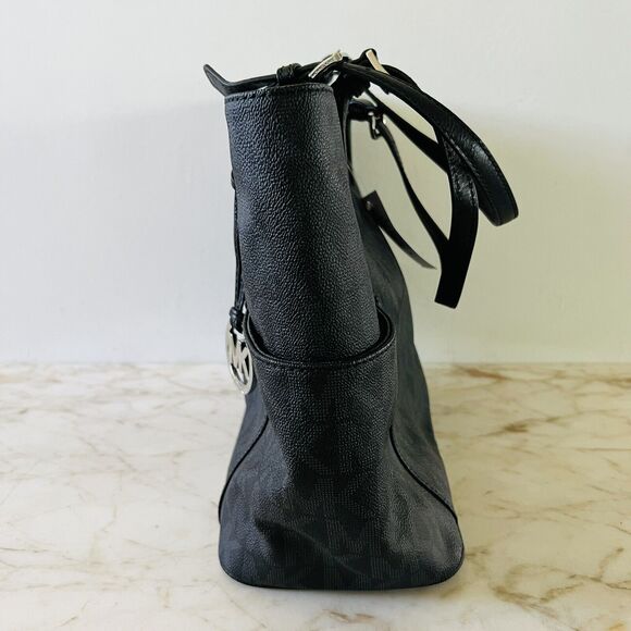 MICHAEL KORS Jet Set Item Black East West Signature Tote Bag - Picture 5 of 8